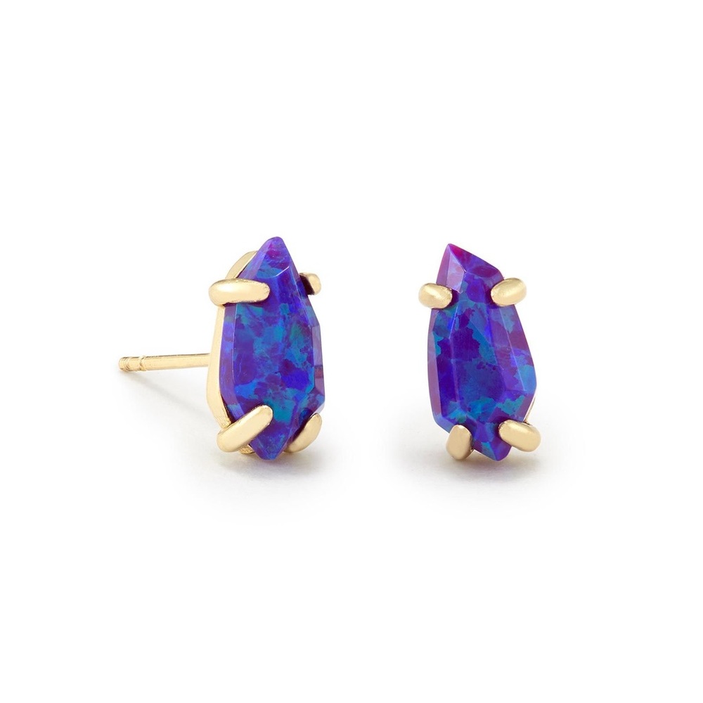 Kendra Scott Purple Kyocera Opal Stud Earrings